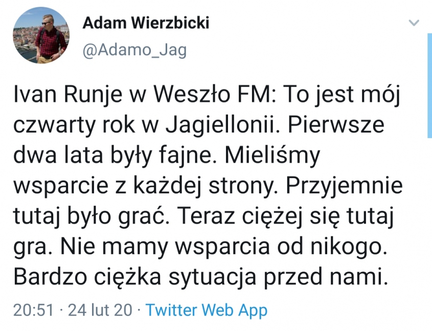 Runje MOCNO na temat WSPARCIA KIBICÓW Jagi